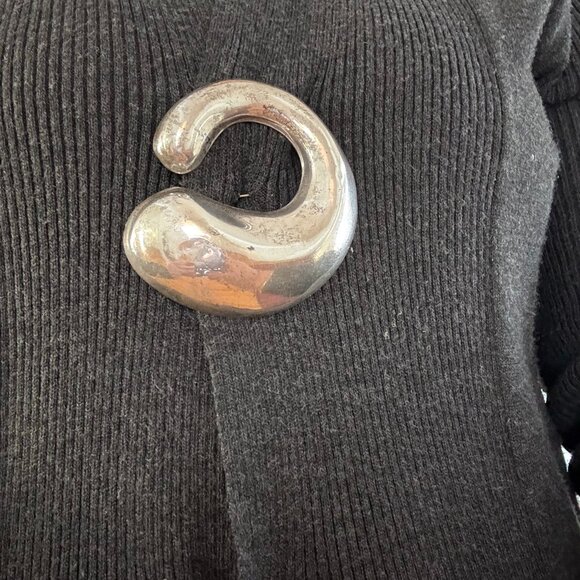 MODERN LARGE STERLING SILVER 025 PIN BROOCH PENDANT FOR NECKLACE - Picture 1 of 5